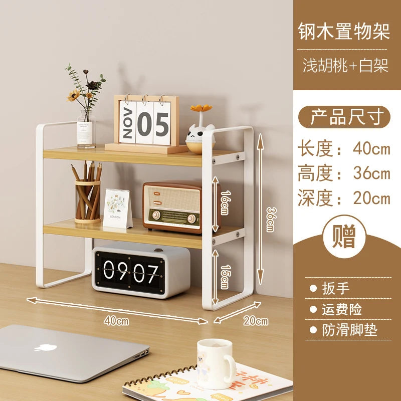 Multi-Layer Desk Organizer Rack - Layered Desktop Storage Shelf for Books, Files and Stationery, Student Desk, Everstock
