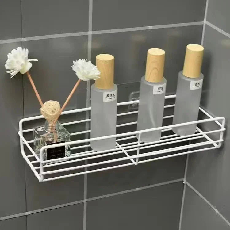 Wall-Mounted Corner Storage Shelf - Iron Shampoo Holder & Shower Drain Basket, Everstock