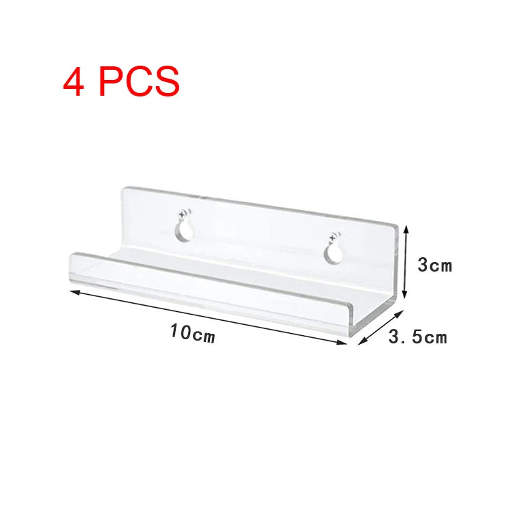 Acrylic Record Display Shelf - Clear Wall-Mounted Album Ledge for Vinyl, Magazines and Books, Everstock