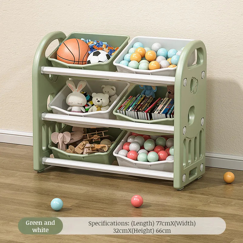 Kids Toy Storage Bookshelf Cabinet - 6-9 Compartment Plastic Organizer for Books, Toys & Sundries, Everstock