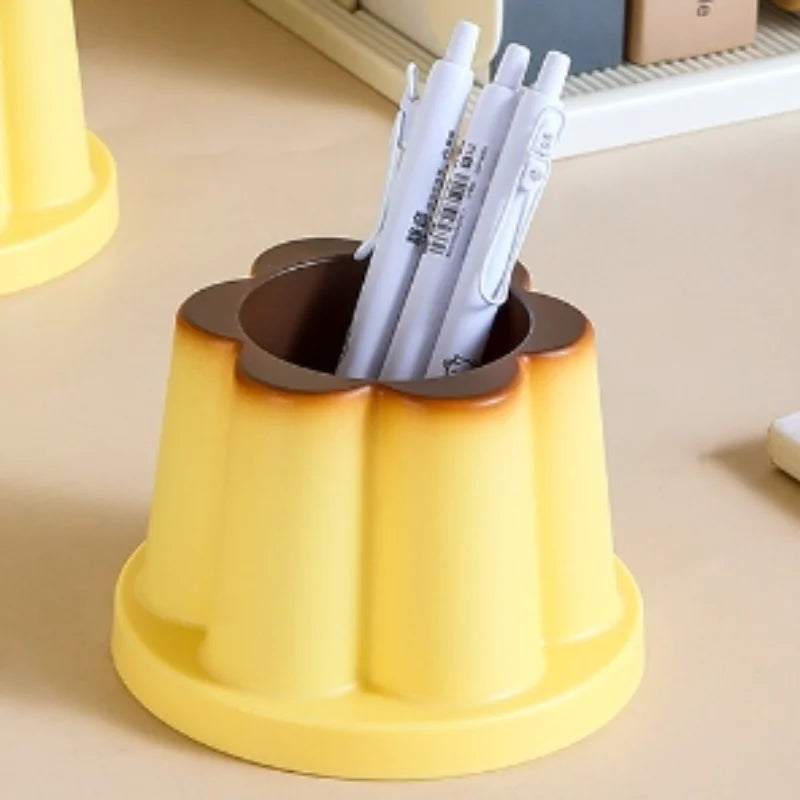 Novelty Pen Holder - Pudding Shape Desk Organizer Cup for Pens, Pencils and Brushes, Home Office Desk, Everstock