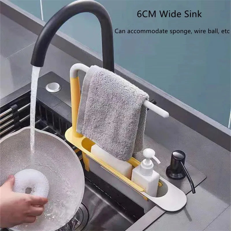Expandable Sink Organizer Rack - Telescopic Shelf for Soap, Sponges & Towels Over the Faucet, Kitchen, Everstock