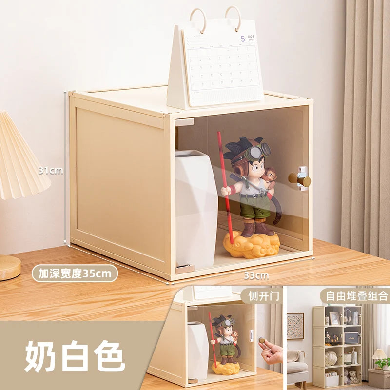 Stackable Storage Cabinet - Bamboo Modular Bedside Organizer with Water-Resistant Finish for Bedroom, Everstock