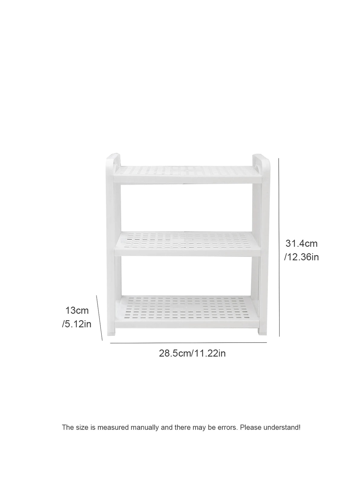 3-Tier Desktop Storage Rack - PP Plastic Standing Shelf Unit for Dressing Table, Dorm Desk and Bathroom Sundries, Everstock