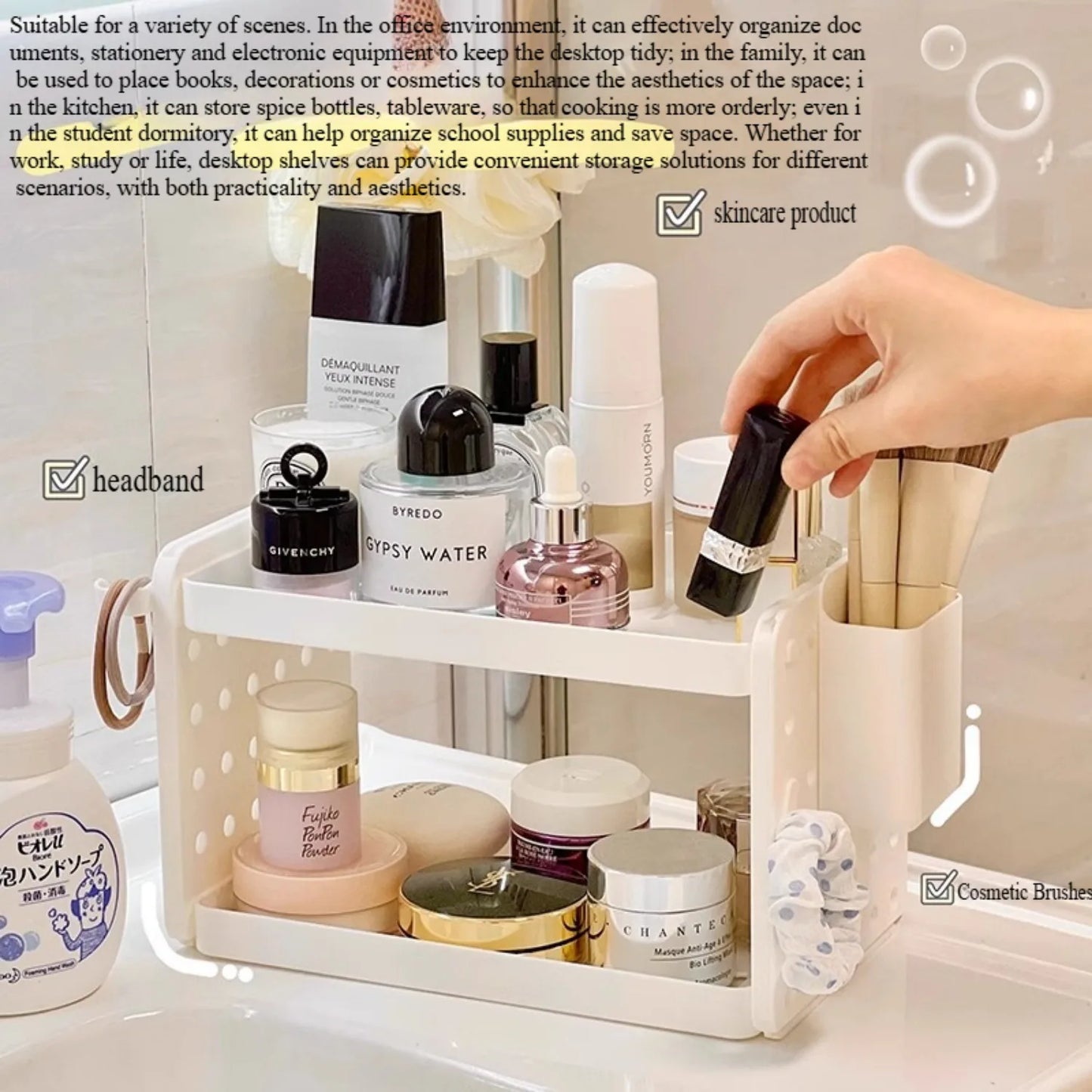 3-Tier Desktop Organizer - Pegboard Shelf & Pen Holder for Office & Home Desks, Everstock