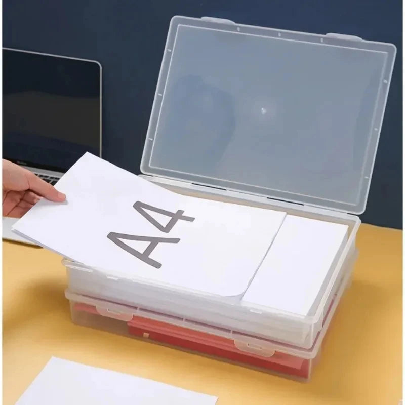 A4 Document Organizer Box - Dustproof File Storage for Certificates & Household Registration Papers, Everstock