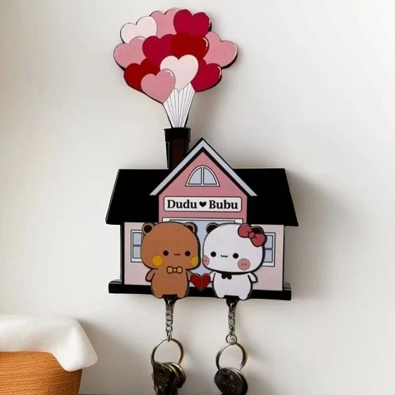 Panda Wall Key Holder - Screw-Mounted Acrylic Key Rack, 15 x 10 cm, for Entryway and Hallway Walls, Everstock