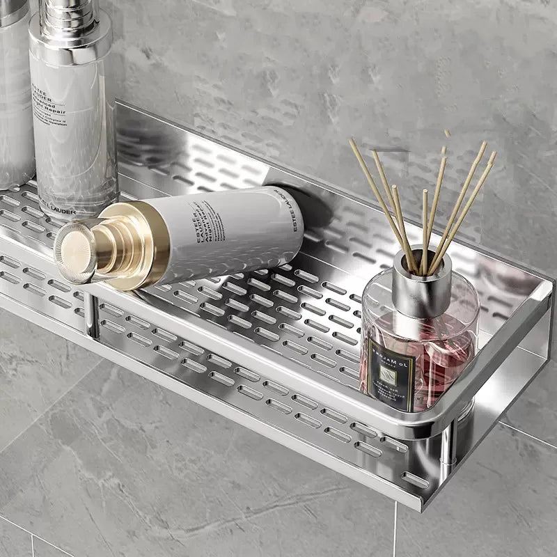 Aluminum Shower Shelf Organizer - Silver Shampoo Storage Rack, 30-50cm, Everstock