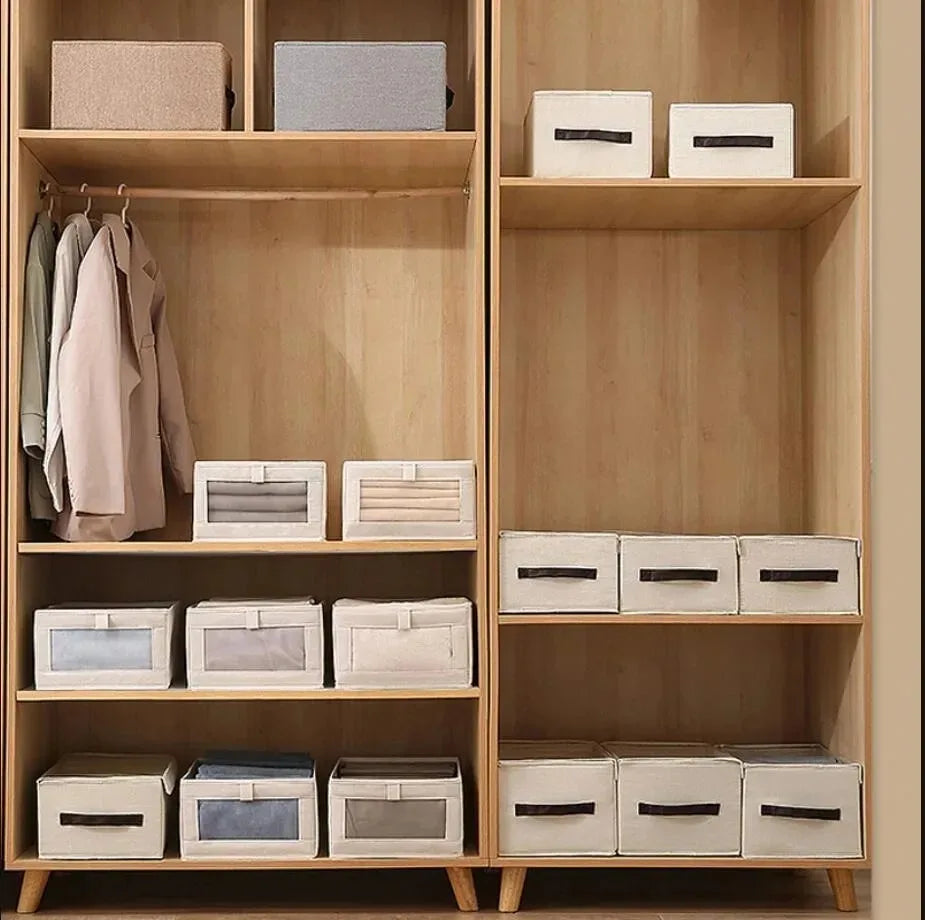 Portable Fabric Storage Boxes - Foldable Pants & Clothes Organizer for Bedroom Wardrobe Drawers, Everstock
