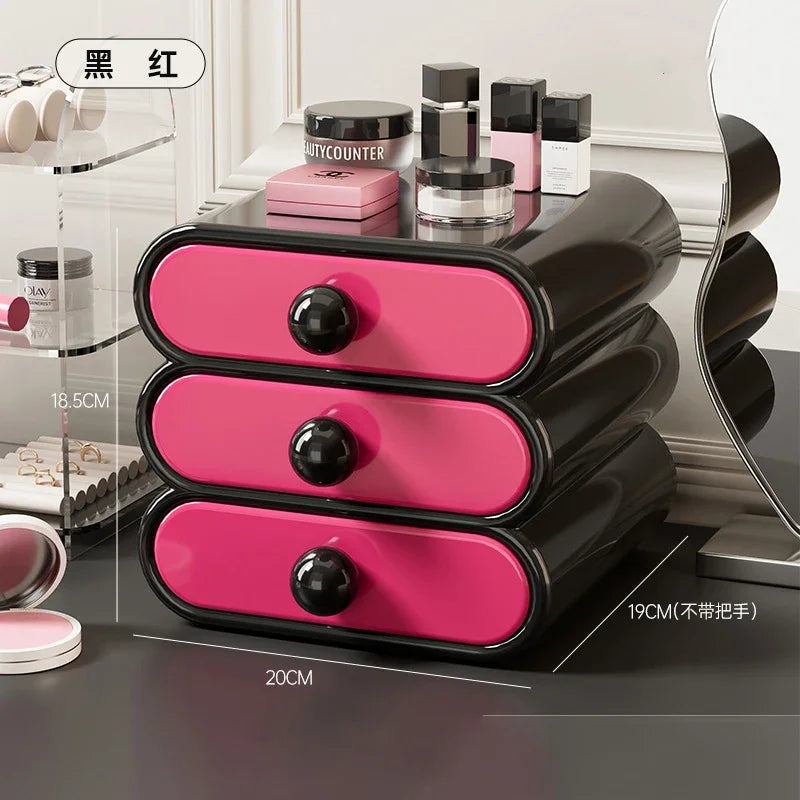3-Layer Makeup Drawer Organizer - Plastic Cosmetics Storage Box for Vanity, Dressing Table & Stationery, Everstock