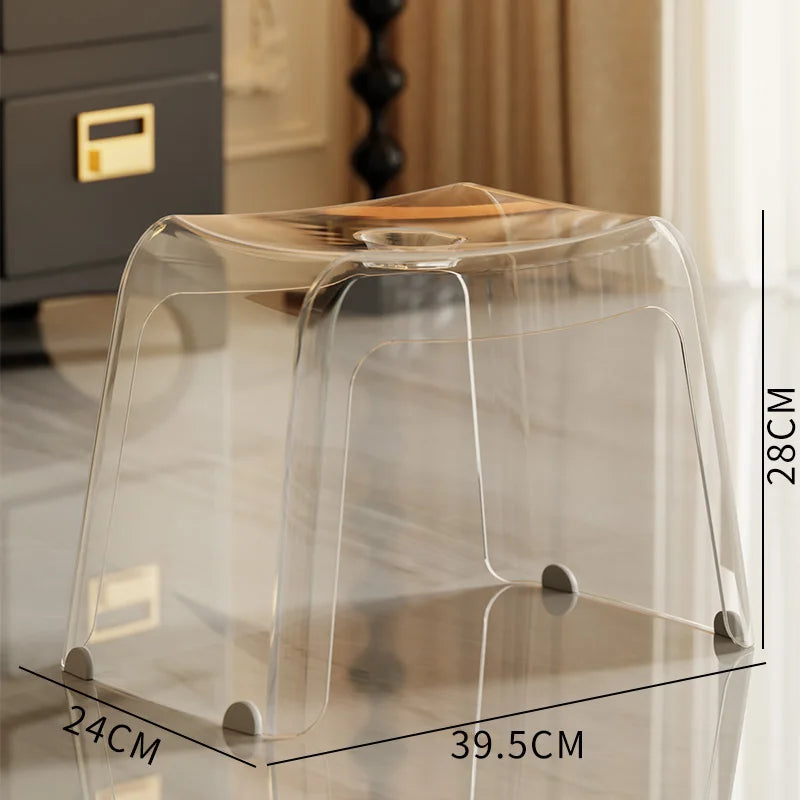 Stackable Shoe Changing Stool - Plastic Ottoman Footrest, 100kg Load Capacity, 24 x 39.5 x 28cm for Entryway, Everstock