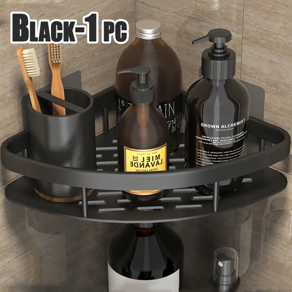 Tripod Towel Rack Shelf - No-Drill Shower Shampoo Storage Organizer, Everstock