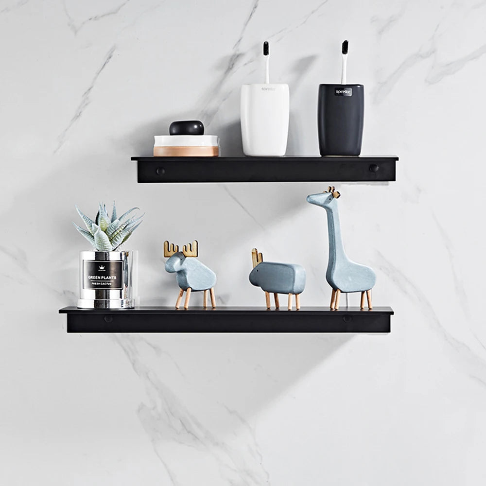 Bathroom Wall Shelf - Space Aluminum Floating Shelf in 30, 40 and 50cm for Shower & Kitchen Storage, Everstock