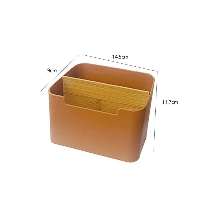 Bamboo Desktop Storage Box - Remote Control & Stationery Organizer for Home & Office, Everstock