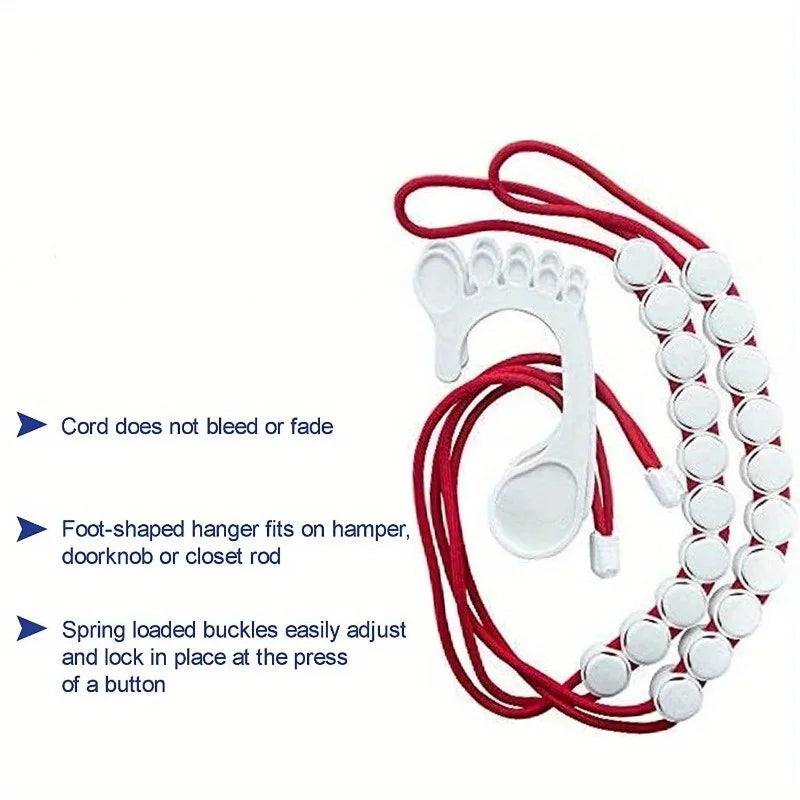 Sock & Hosiery Drying Hanger - Multi-Hook Organizer for Laundry Room & Closet Storage, Everstock