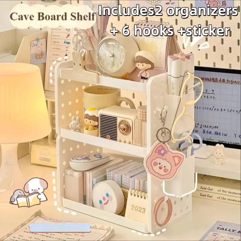 3-Tier Desktop Organizer - Pegboard Shelf & Pen Holder for Office & Home Desks, Everstock