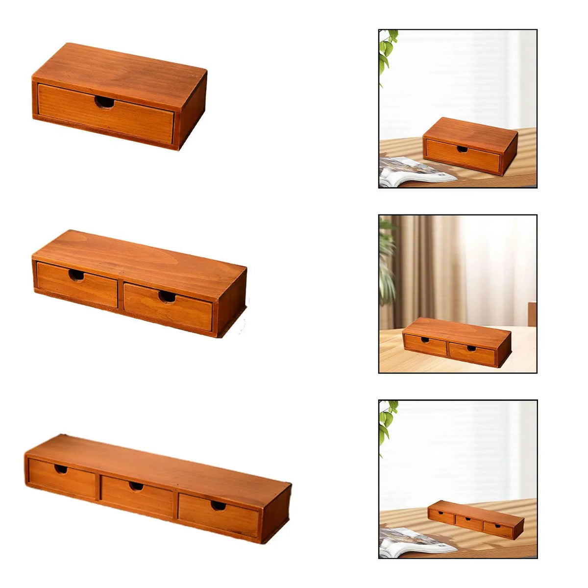 Desk Organizer with Drawer - Rustic Wood Storage Box with Coffee Pod Holder for Entryway, Dresser & Desktop, Everstock