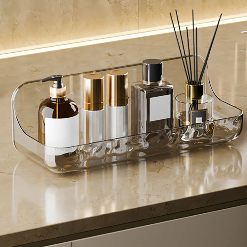 Acrylic No-Drill Shower Shelf - Wall Mounted Cosmetics Storage Rack for Washstand, Everstock