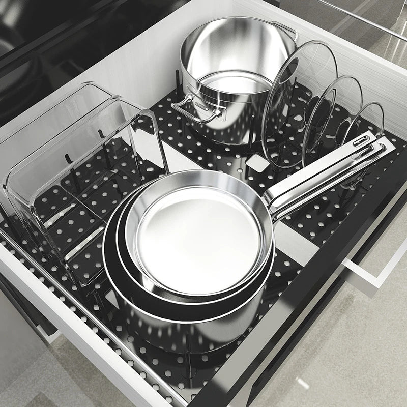 Telescopic Dish Drying Rack - Adjustable Plate & Bowl Drainer with Lid Stand for Sink and Counter, Everstock