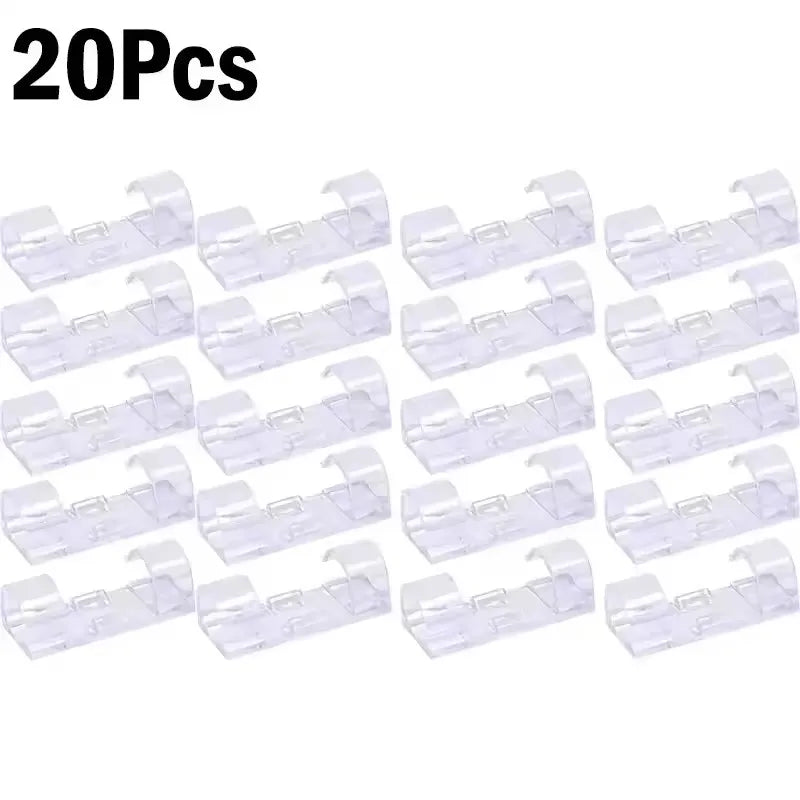 Self-Adhesive Cable Clips - ABS Cord Holders in 20-Piece and 16-Piece Sets for Desk, Home and Car, Everstock