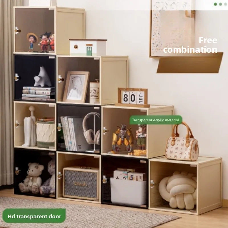Stackable Storage Cabinet - Bamboo Modular Bedside Organizer with Water-Resistant Finish for Bedroom, Everstock