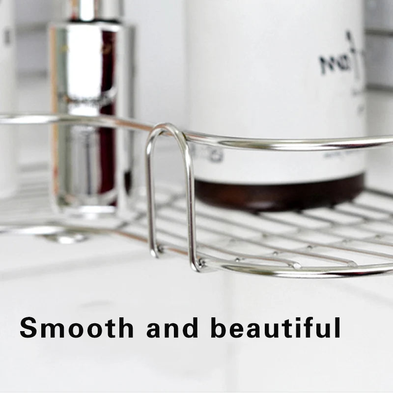 Stainless Steel Triangular Corner Shelf - Durable Shampoo & Soap Storage Rack for Bathroom, Everstock