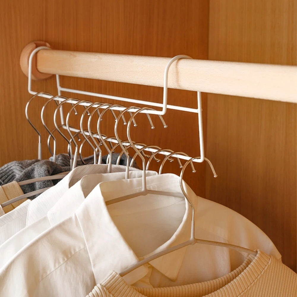 Space-Saving Closet Hanger Rod - Staggered High-Low Metal Rack for Wardrobe Storage, Everstock