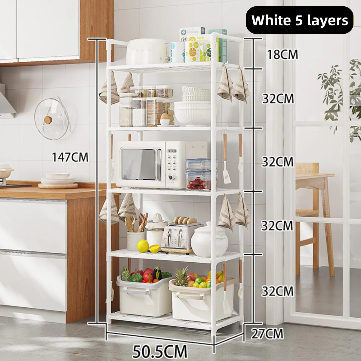 Multi-Tier Kitchen Storage Rack - Freestanding Floor Organizer Shelf for Pantry, Utility & Small Spaces, Everstock