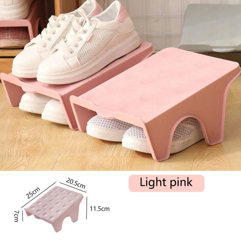Double-Layer Shoe Holder - Space-Saving PP Plastic Shoe Rack Stacker for Shoe Cabinets and Entryway Shelves, Everstock