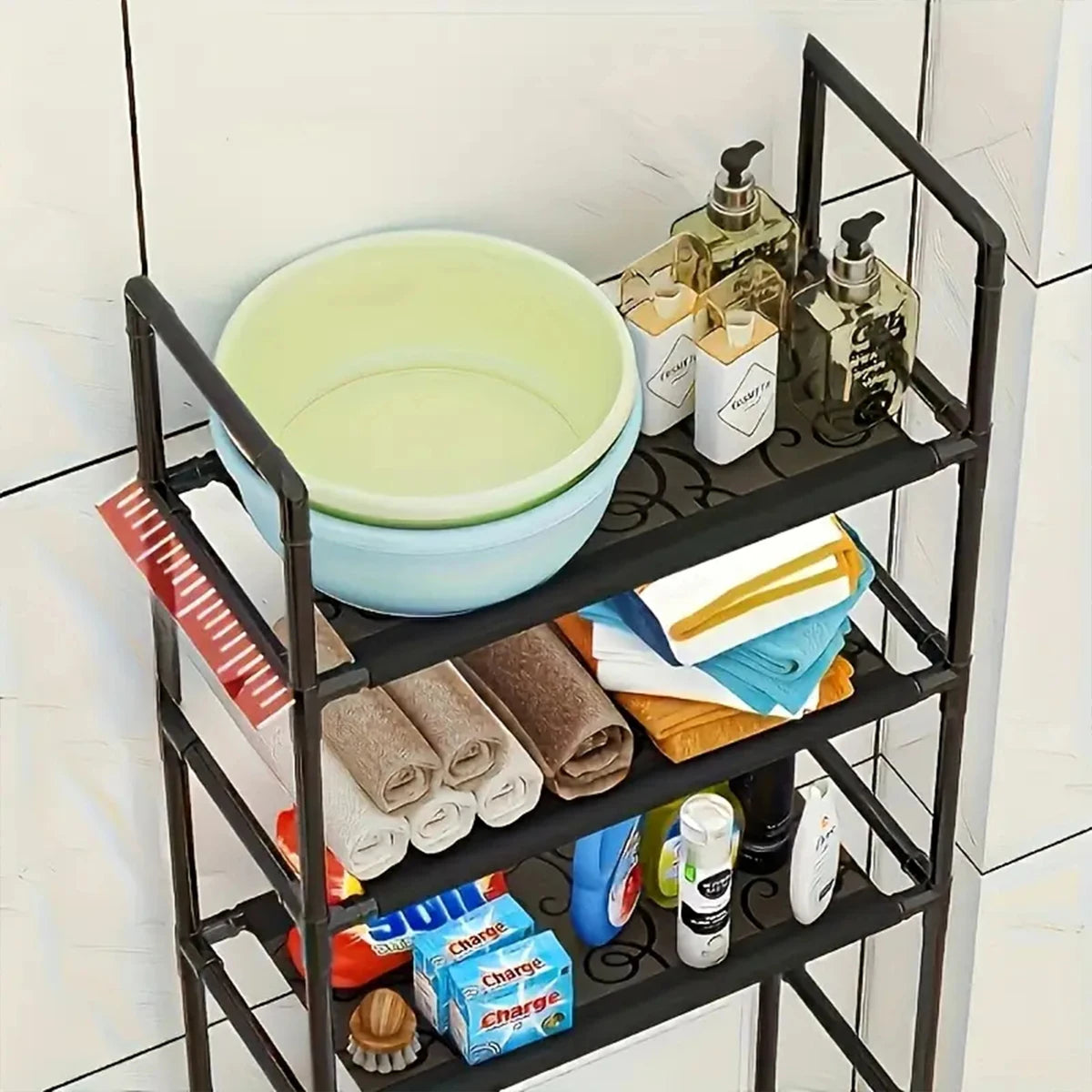 Floor-Standing Toilet Storage Rack - Freestanding Shelf Stand for Bathroom, Everstock