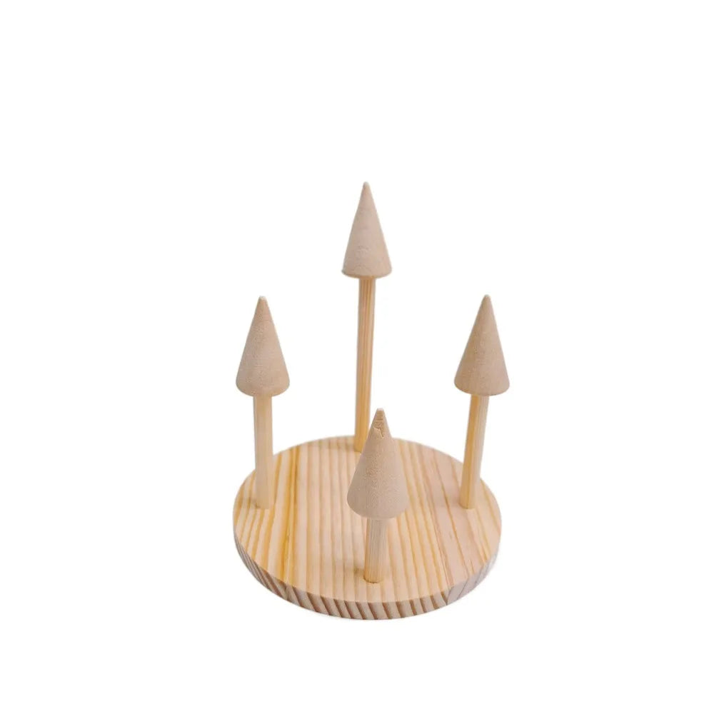 Wooden Ring Display Stand - Bangle & Jewelry Storage Tray for Dresser & Vanity, Space-Saving, Everstock