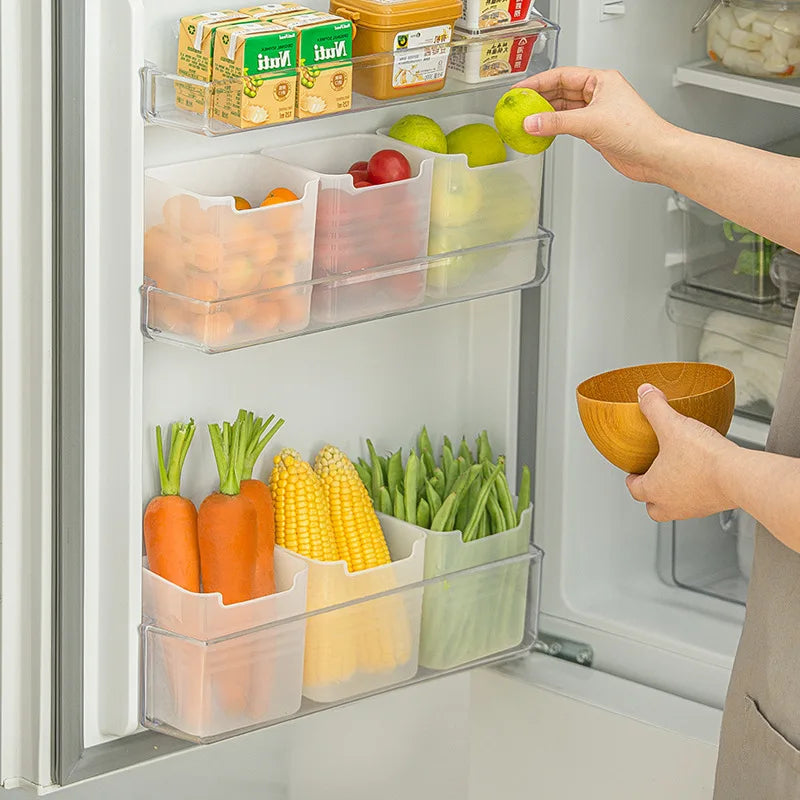 Refrigerator Side Door Organizer Box - Food-Grade Fridge Storage Bin for Kitchen Crisper Sorting, Everstock