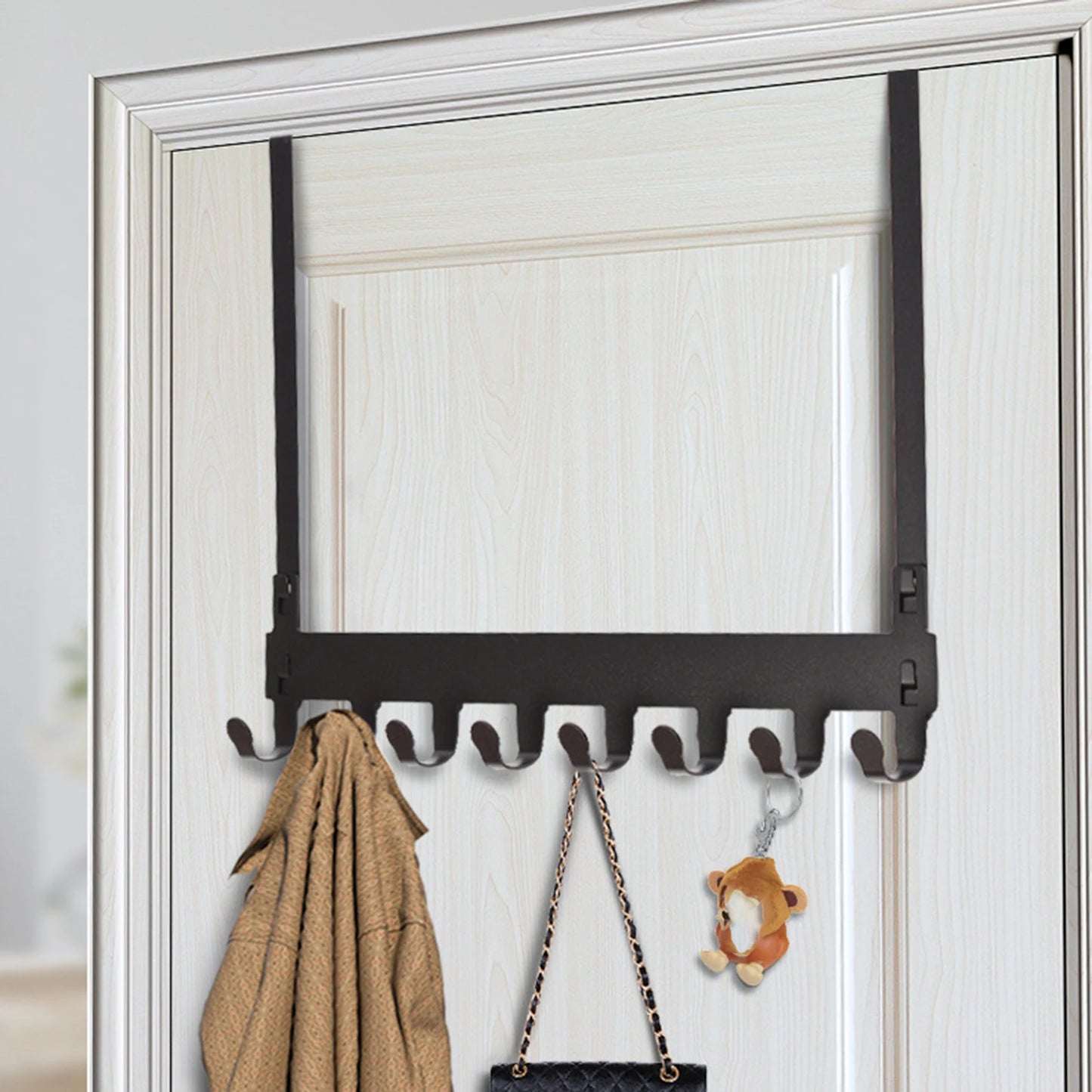 Over-The-Door Hook Organizer - Multi-Hook Rack for Coats, Hats, Towels in Bathroom & Bedroom, Everstock