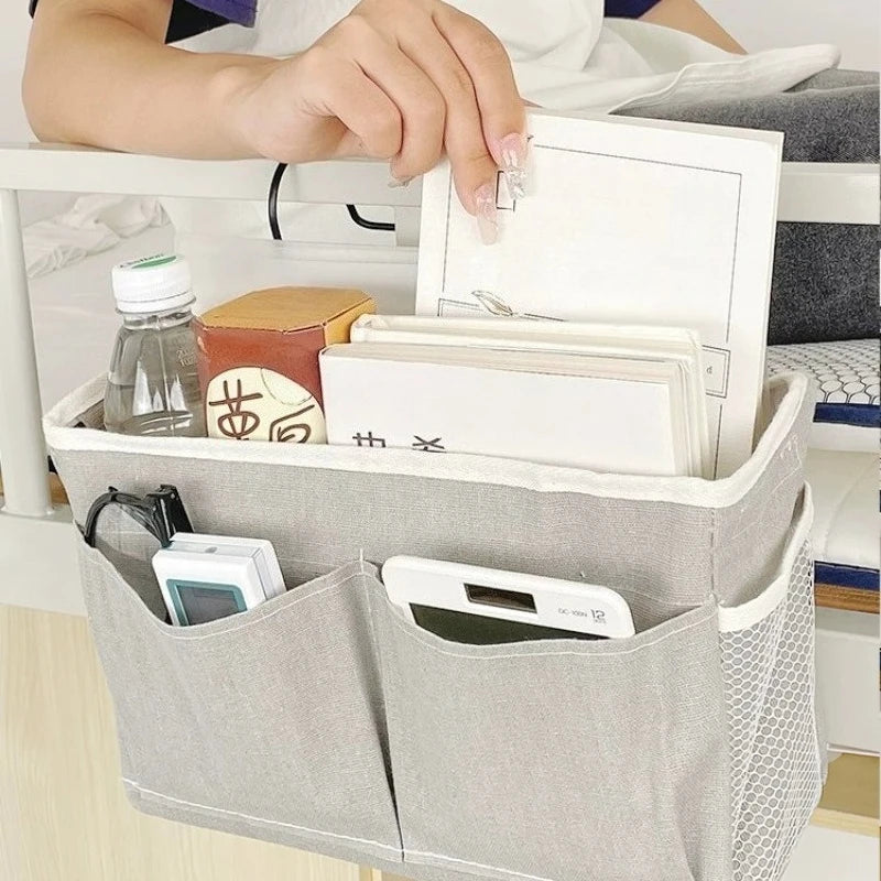 Bedside Hanging Basket - Soft Fabric Bunk Bed Caddy for Books, Phones and Remotes in Dorm Rooms, Everstock