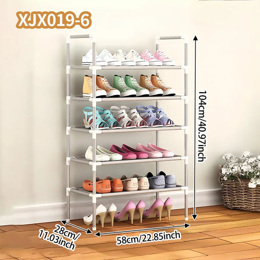 Multi-Tier Shoe Rack - Stackable Metal and Plastic Shoe Storage Stand for Hallway, Entryway & Bedroom, Everstock