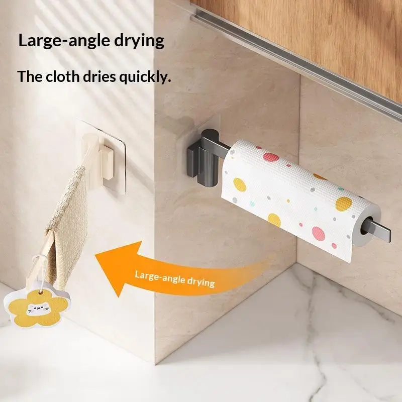 Dishcloth Holder Organizer - Wall-Mounted Rotating Drainage Rack for Sponges, Towels & Cleaning Cloths, Everstock