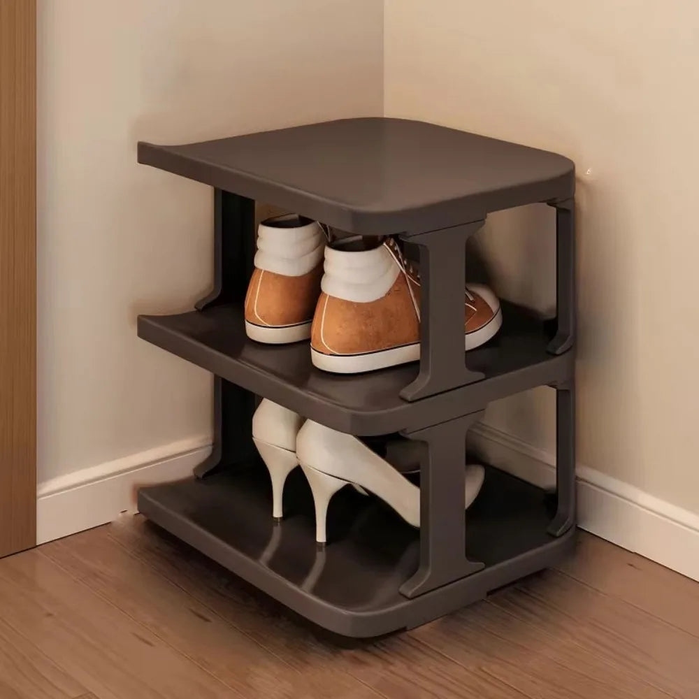 Removable Vertical Shoe Rack - Stackable 2 to 8 Layer Plastic Shoe Organizer with Open Shelves, Everstock