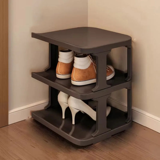 Removable Vertical Shoe Rack - Stackable 2 to 8 Layer Plastic Shoe Organizer with Open Shelves, Everstock