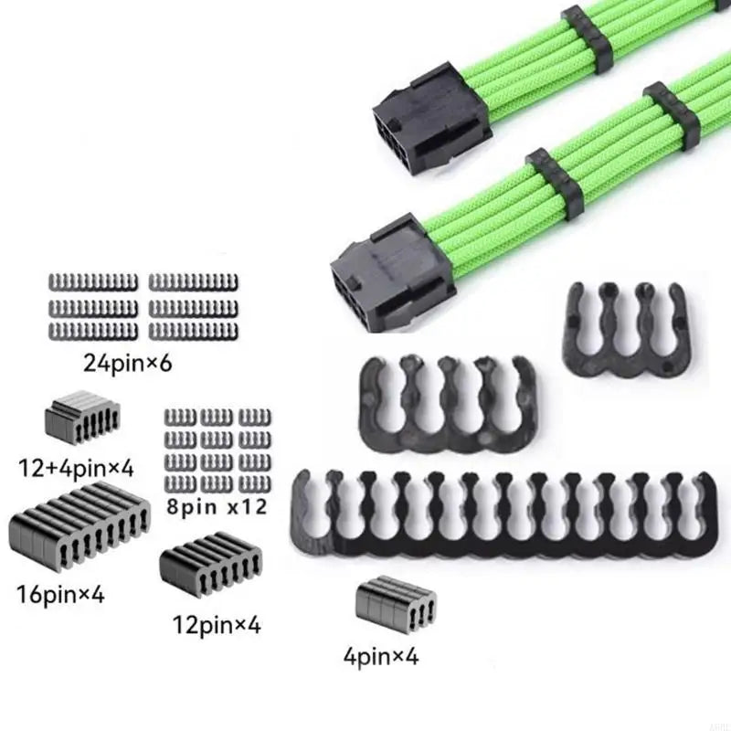 PC Cable Comb Set - 34-Piece Acrylic Power Cable Sleeve Combs for GPU and PSU Wiring, Everstock