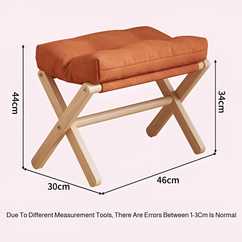 Shoe-Changing Storage Ottoman - Fabric Footstool Seat with Hidden Compartment, 30 x 46 x 34cm, Entryway, Everstock