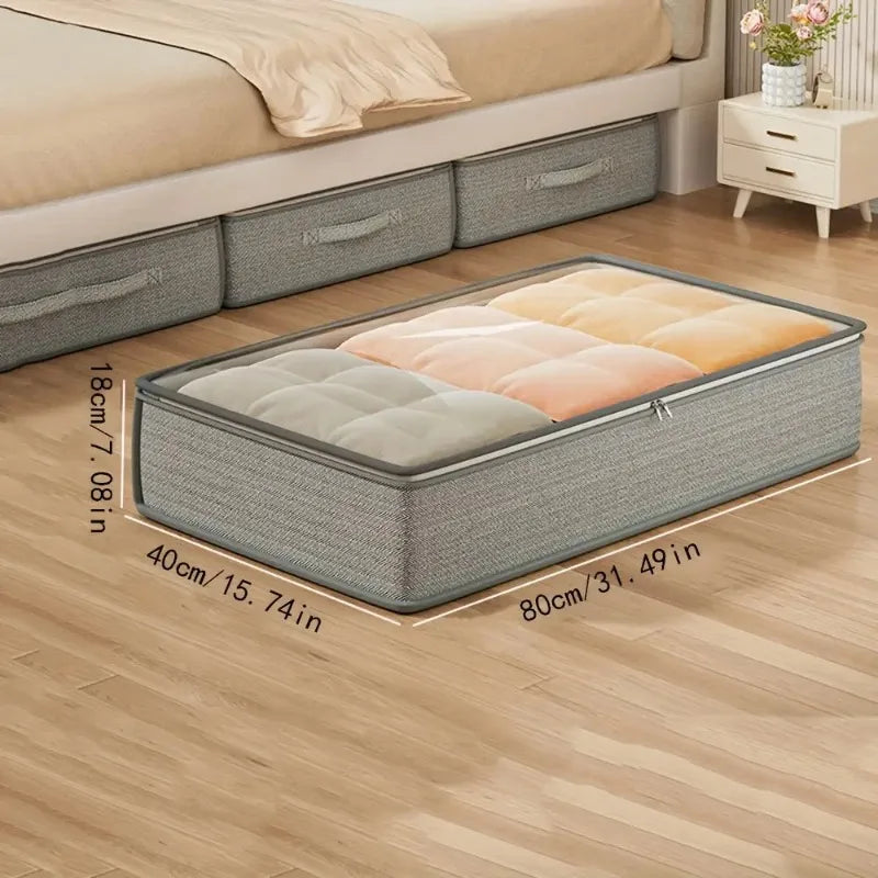 Large Fabric Storage Bins - Stackable Non-Woven Clothes Organizer Boxes for Wardrobe Shelves and Under-Bed Space, Everstock