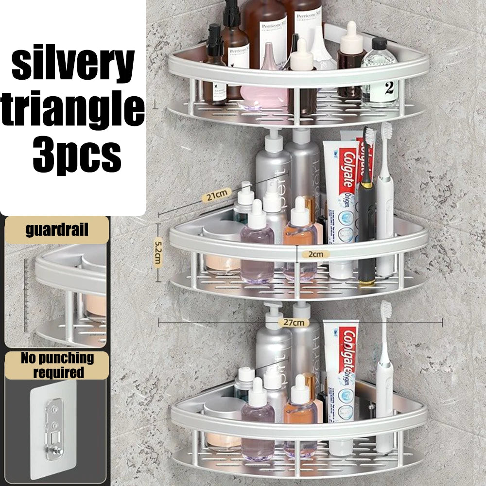 Tripod Towel Rack Shelf - No-Drill Shower Shampoo Storage Organizer, Everstock
