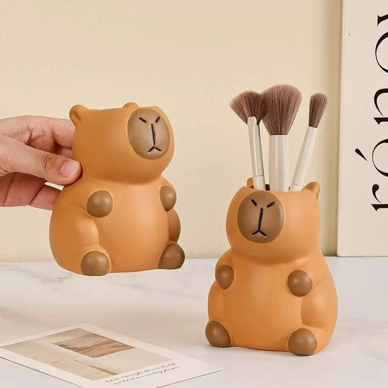 Desk Organizer Pen Cup - Capybara Shape Holder for Pens, Pencils and Makeup Brushes, Home Office Desk, Everstock