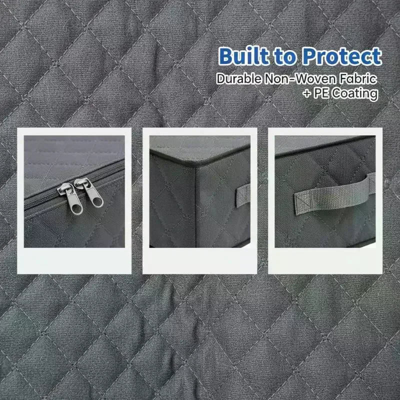 Under-Bed Storage Containers, 4 Pack - 60L Non-Woven Bags with Clear Window for Bedding and Shoes, Everstock