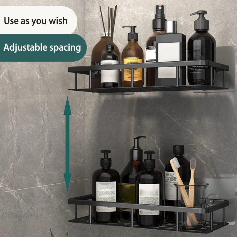 Aluminum Alloy Wall Shelf - No-Drill Shower Storage Organizer for Bathroom, Everstock