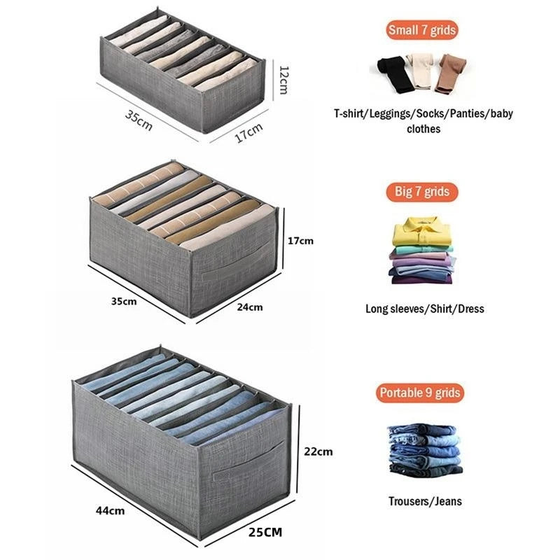 Closet Clothes Organizer Box - Cabinet Drawer Storage for Pants, Jeans, T-Shirts & Underwear, Everstock