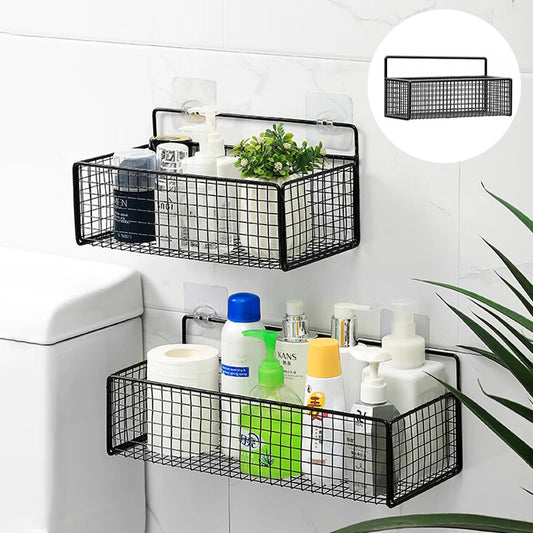 Wall-Mounted Storage Rack - No-Drill Iron Shelf for Coats, Caps & Everyday Essentials in Bedroom & Entryway, Everstock