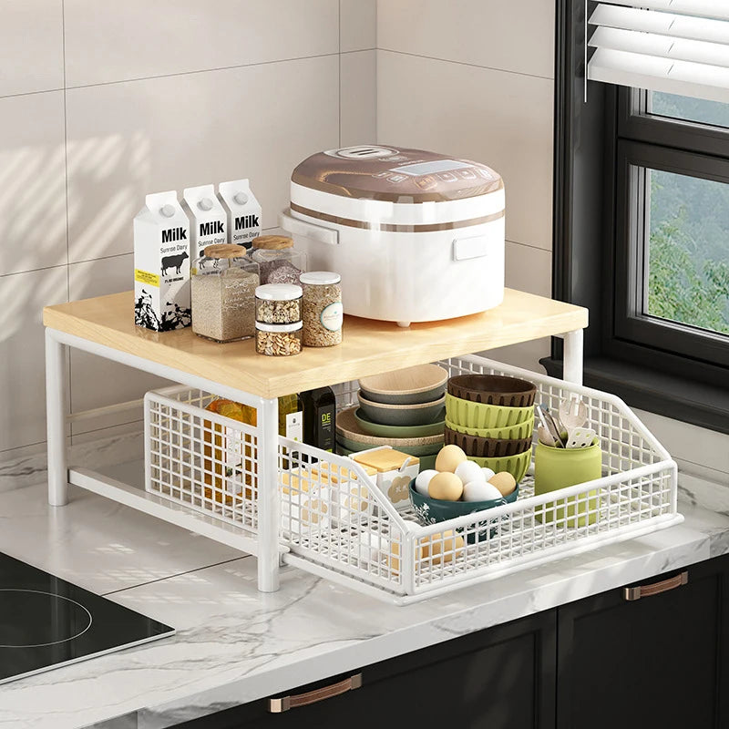 Kitchen Countertop Shelf Organizer - Multi-Use Rack for Microwave, Spices, Coffee Machine & Printer, Everstock