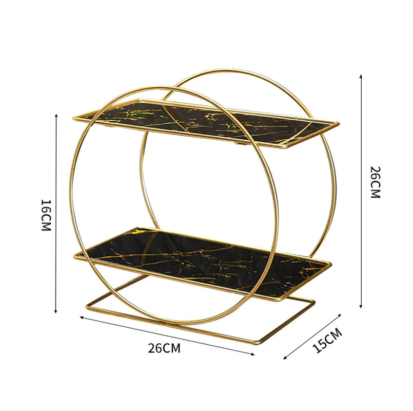 Countertop Cosmetics Storage Stand - Double-Layer Iron Rack for Skincare & Lipstick Display, Everstock