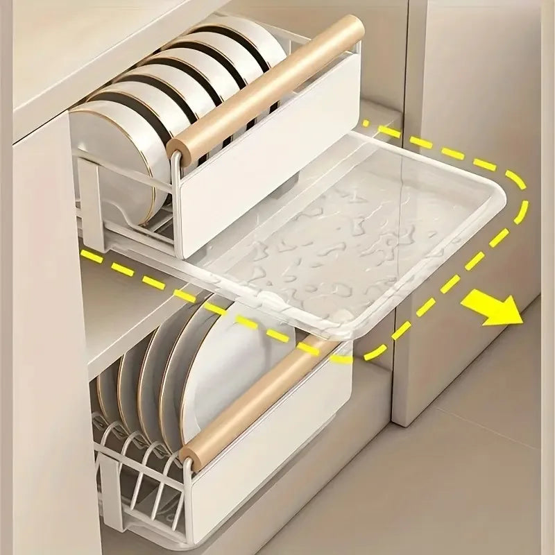 Pull-Out Cabinet Drawer Organizer - Carbon Steel Sliding Rack for Plates, Bowls & Spices, Kitchen Storage, Everstock